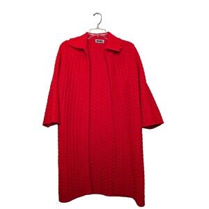Vtg Cuddle Knit Womens Cardigan Sweater Open Front Sz S M Acrylic 60s 70s